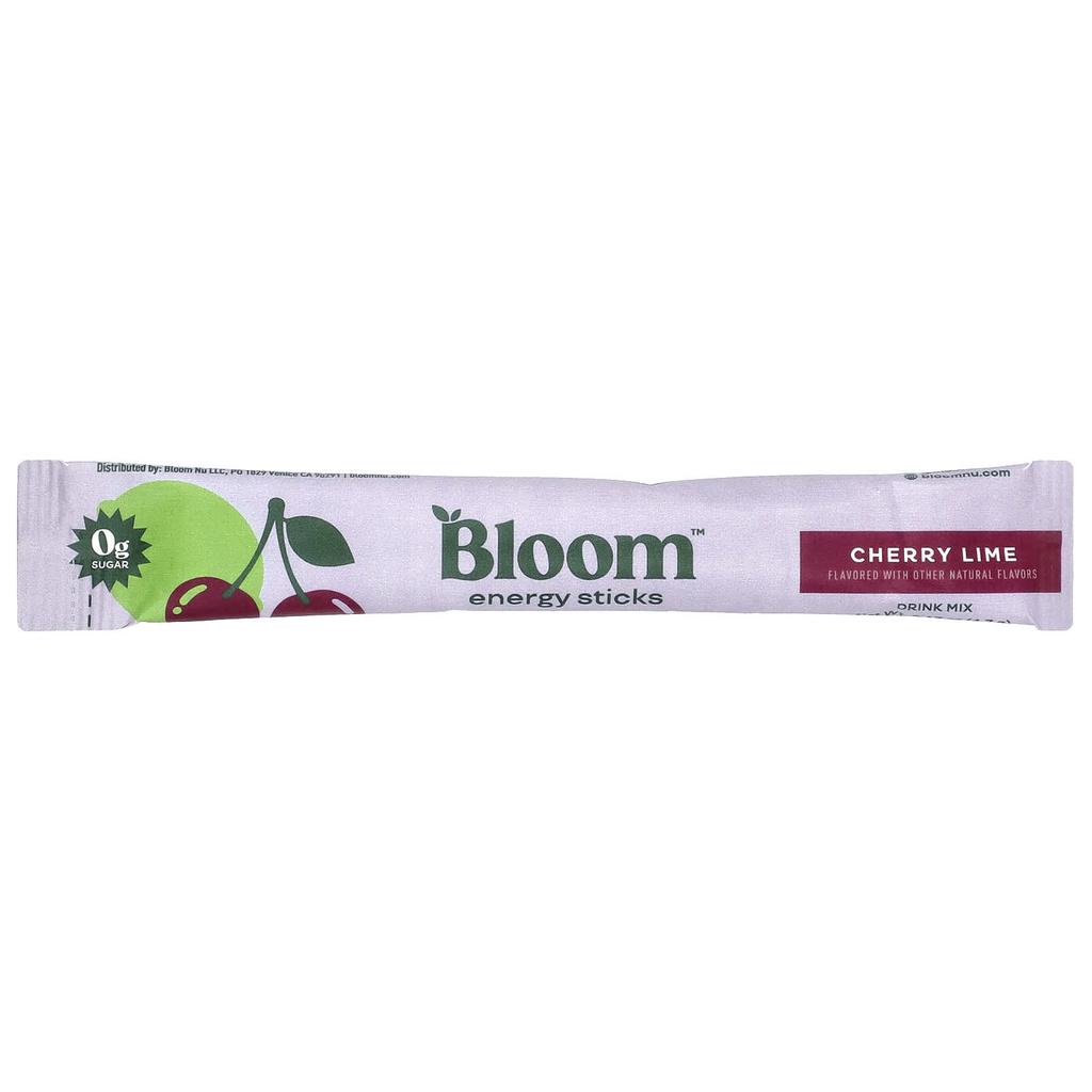BLOOM Energy Sticks, Cherry Lime, 10 Stick Packs, 4.7g (0.17oz) Each