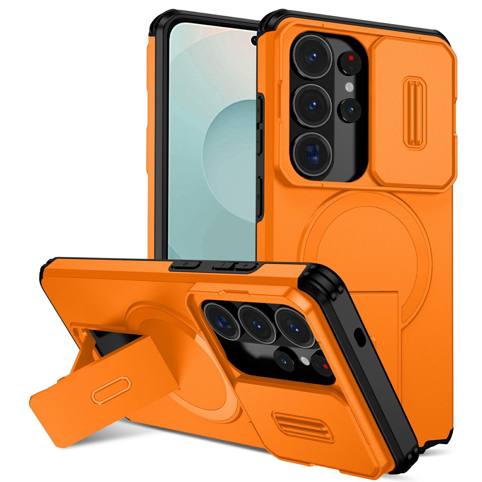 

For Samsung Galaxy S26 Ultra Magnetic Case Kickstand Camera Slider PC + TPU Phone Cover