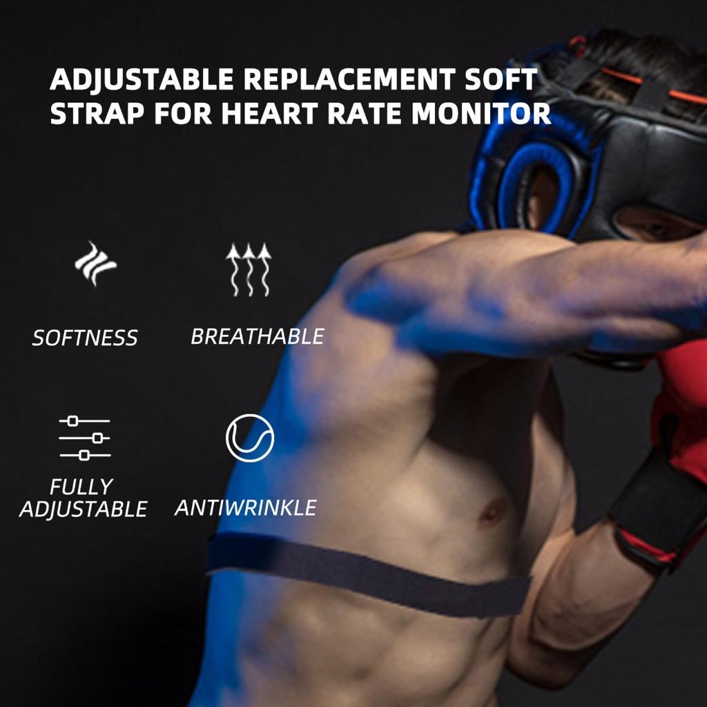 1pc Elastic Heart Rate Sensor Strap Silicone Chest Strap Adjustable Length Silicone Texture Perfect for Exercise Equipment