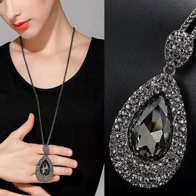 Collana Maglione Esagerata Lunga Inverno Moda Retrò Versatile Accessori Collana di Cristallo Collane Per Donne