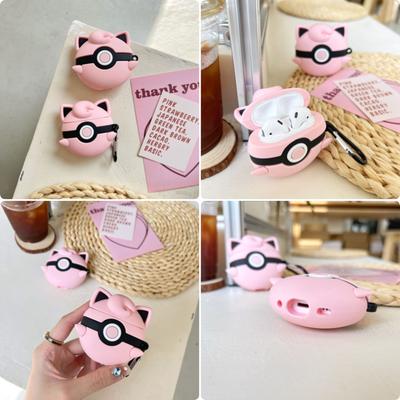 Pokemon Pink Ball For Airpods Case,Shockproof Protective Silicone Earphone Silicone Cover For Airpods Pro 2 Case Kids Funda