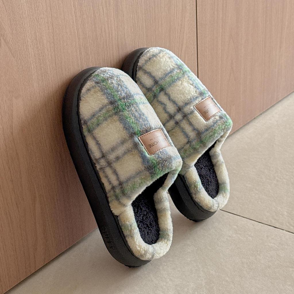 2025 Women's Thick-Soled Non-Slip Plush Slippers - Indoor Winter Warmth