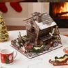 3D Wooden Christmas House Puzzle Model - Micro Landscape Scene Decor