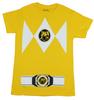 Mighty Morphin Power Rangers Mens T-Shirt- Yellow Ranger Costume