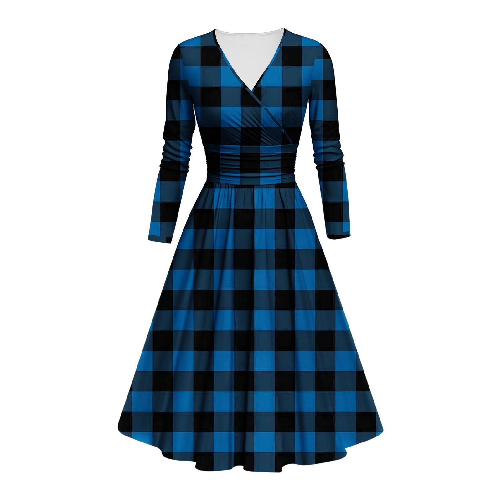 Женское модное облегающее платье с V-образным вырезом и длинными рукавами — фото 5