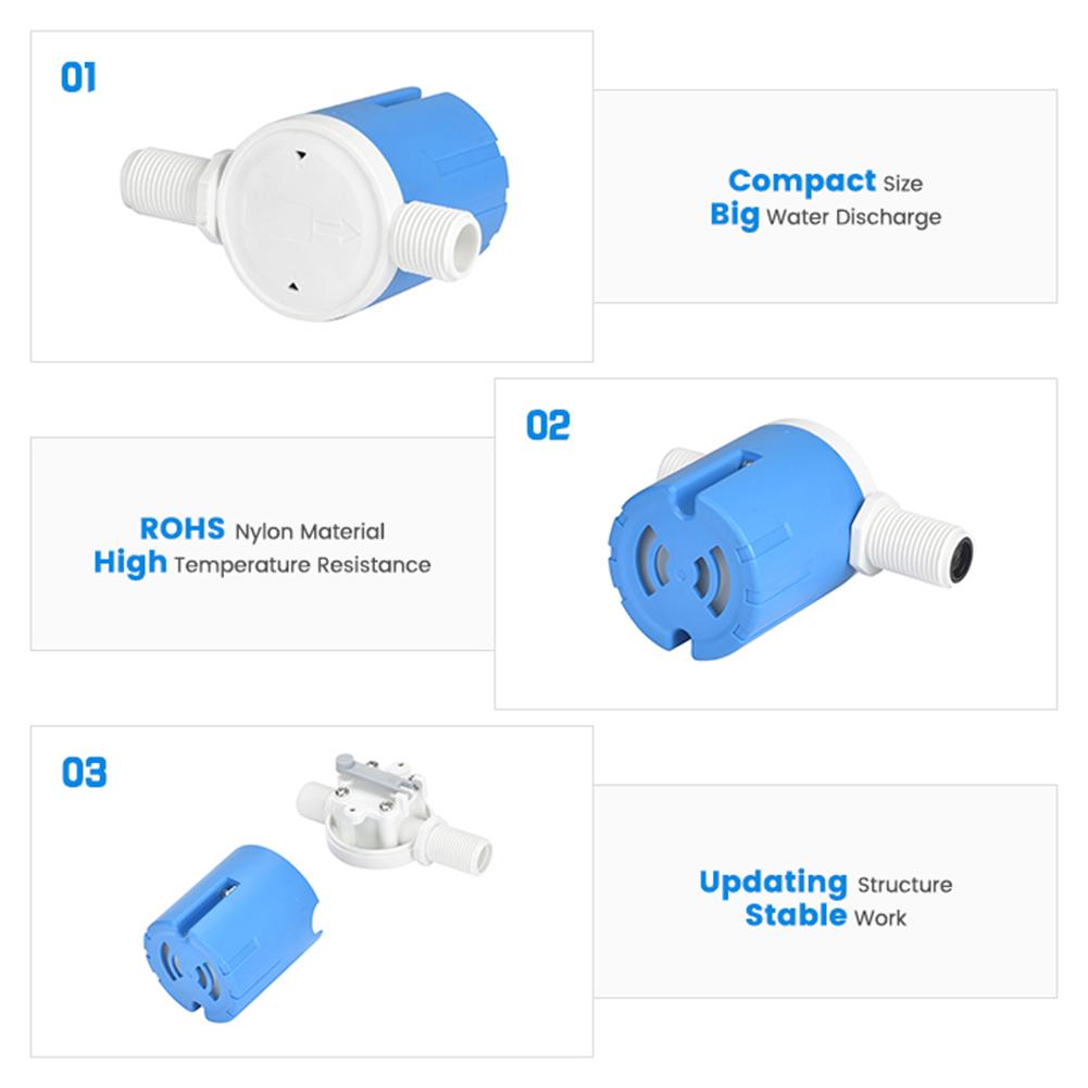 1/2" Built-in Automatic Water Level Control Valve Water Tank Float Valve for Swimming Pool Fish Tank Water Storage Tank