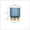 Versatile Green Glass Storage Bucket with Gold Trim and Stripe Design Perfect for Makeup Pens and Flower Arrangements