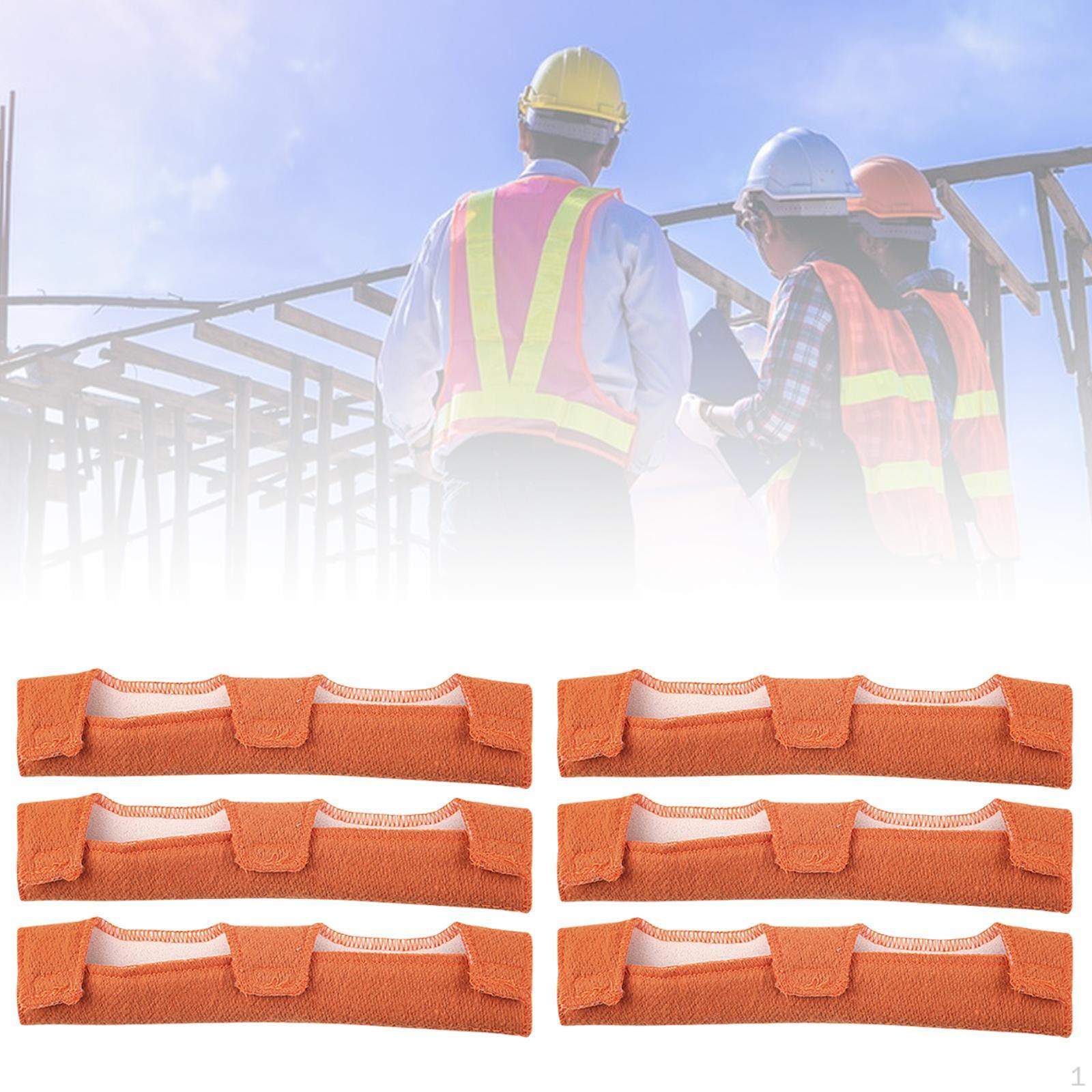

6 Pieces Hard Hat Sweatbands for Hardhat Lightweight Helmet Accessories Soft Sweat Bands Orange Red