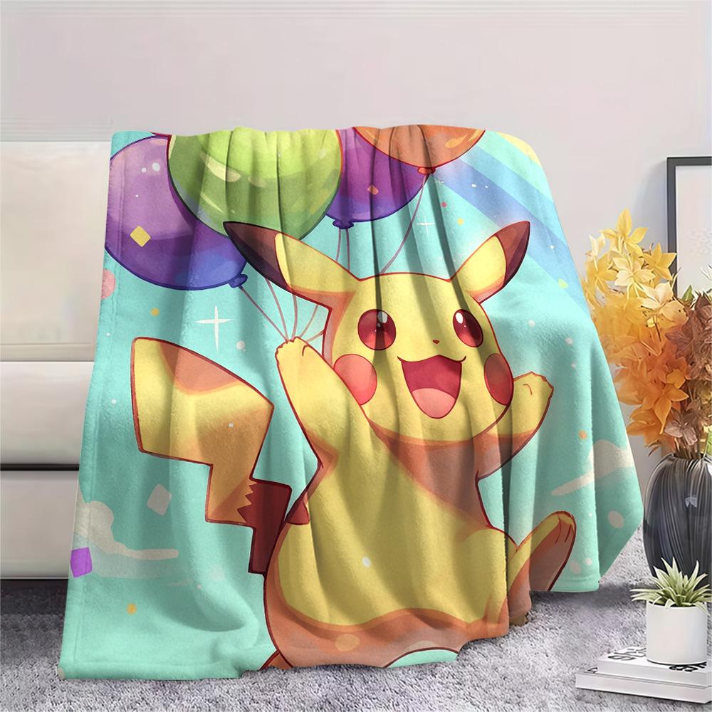 Sky Pikachu  Print Flannel Blanket, High quality Comfortable for All Seasons, Home Decor, Warmth and Comfort