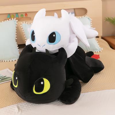 40cm Peluş Ejderha Oyuncakları Kawaii Beyaz Siyah Dinozorlar Hayvan Doldurulmuş Peluş Oyuncaklar Peluş Erkek Kız Doğum Günü Hediyeleri