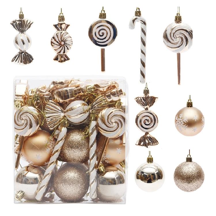 36pcs Festive Holiday Baubles Decoration Different Christmas Balls Ornaments