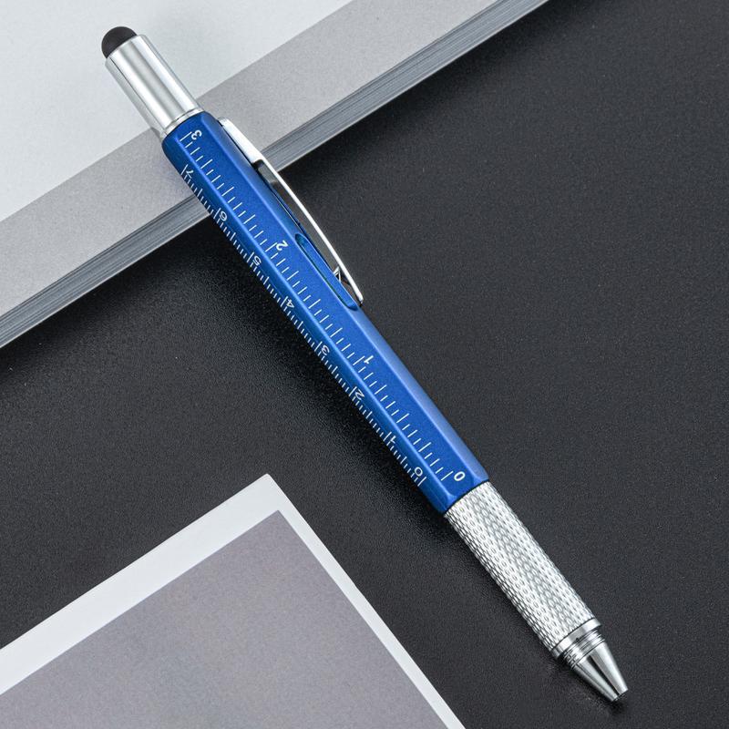 Lightweight Multifunctional Touch Screen Stylus Pen with Screwdriver Ruler Level Gauge for Travel Carry Emergency Repair Tasks