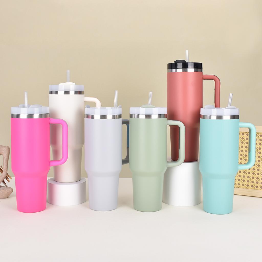 Handle Ice Bully Cup Large Capacity Stainless Steel Thermos Cup with Straw Accompanying Car Cup