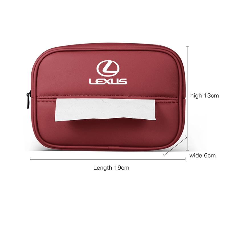 ZAG1 2026 Hot Interior Stickers Car Logo Tissue Box Seat Hanging Paper Towel Storage Bag For Lexus RX300 IS200 IS250 ES350 Ct200h UX2