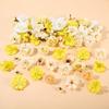50Pcs High Quality Multicolor Faux Flower Heads DIY Silk Artificial Flowers Heads Fake Peony Daisy Rose Flowers Home Decoration