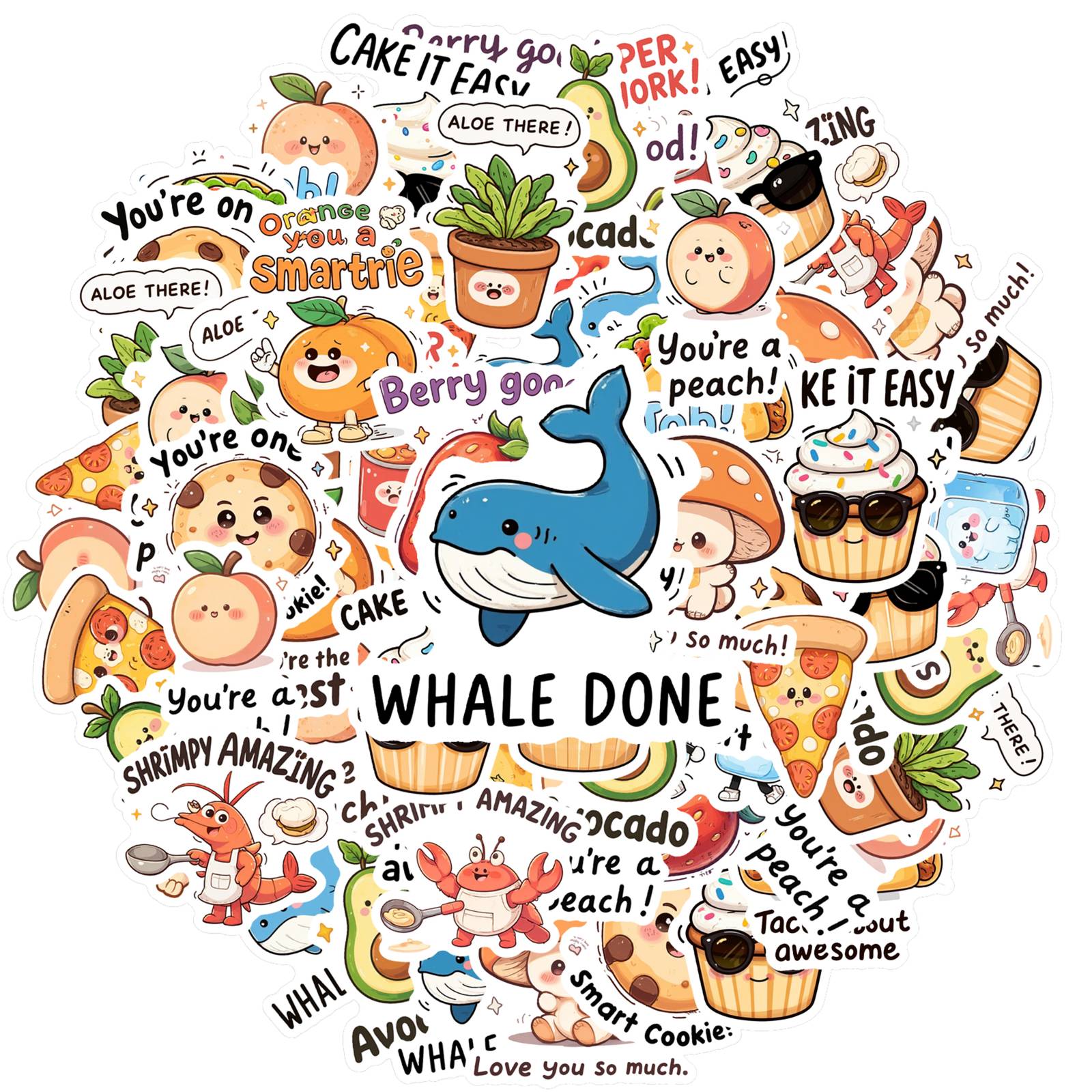 

35pcs Cute Inspirational Quotes Stickers Whimsical Cute Objects Stationery Stickers Stickers For DIY Phone Laptop