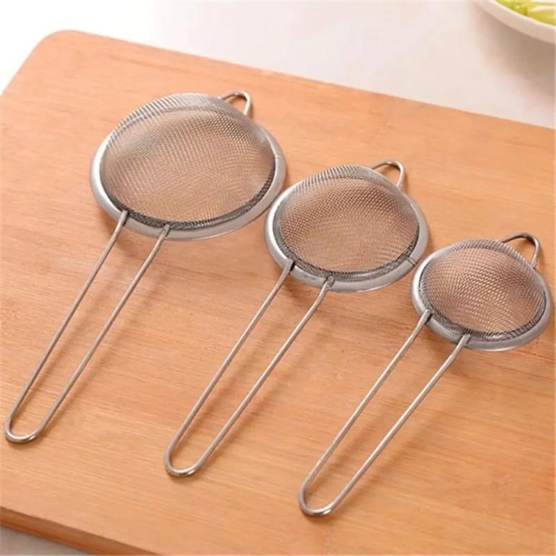 Stainless Steel Ultra Fine Mesh Strainer SieveKitchen Tool for Juice SoyaMilk Oil Dumpling Fishing Hotpot LeakySpoon