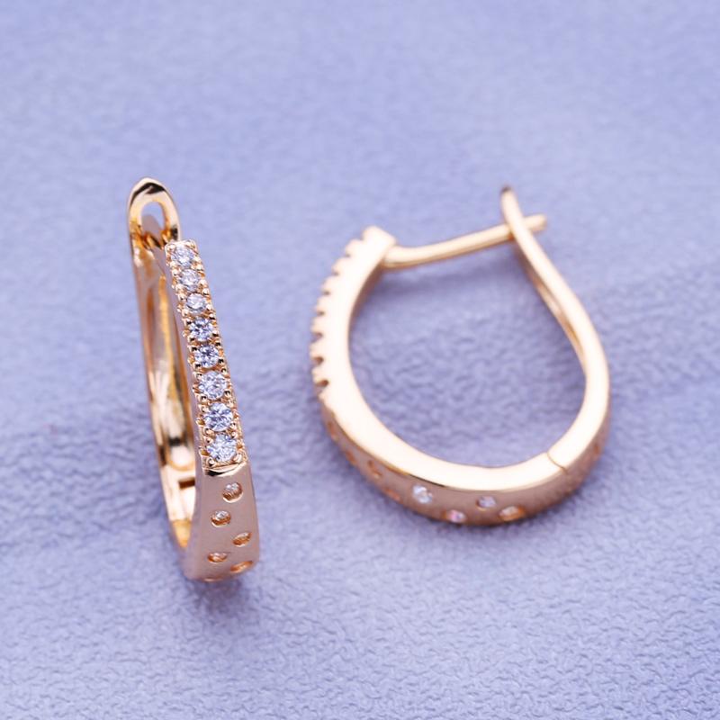 Orecchini a clip MINTHA Trendy Colore Oro Rosa Matrimonio Gioielli Moda Quotidiana Zirconia Cubica Orecchini Geometria Per Donne Orecchini Geometria Sposa