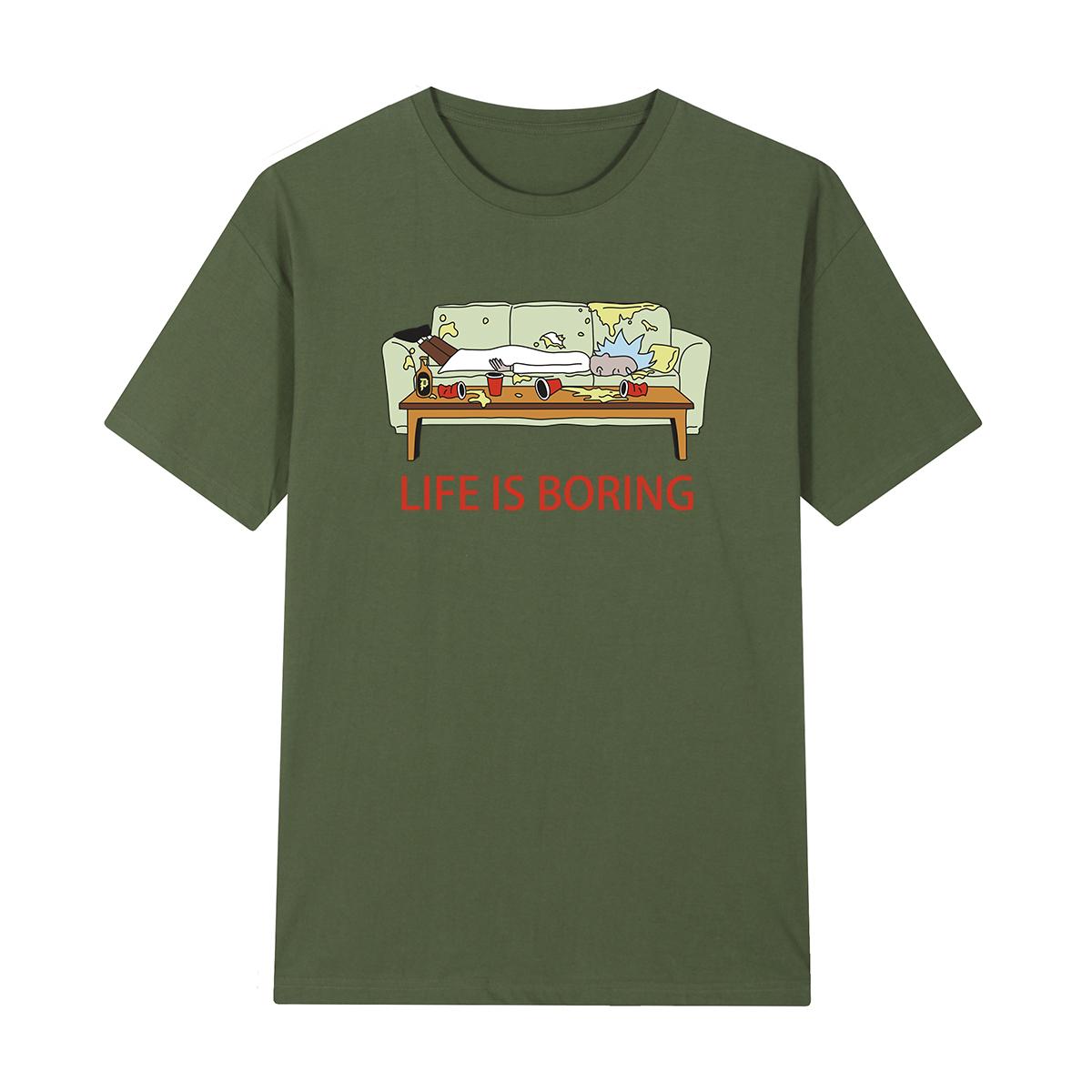 

life is boring Vintage T-shirt Spoof Harajuku Anime Art Japanese Fashion Casual Cotton Men T shirt New Tee Tshirt Womens Tops 4XL