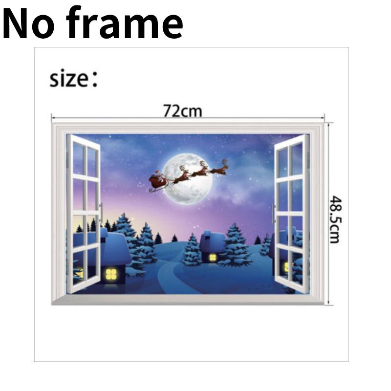

Рождественский 3D Санта Окно Рождественская Наклейка Настенная Наклейка Украшение Гостиной Дом Style A