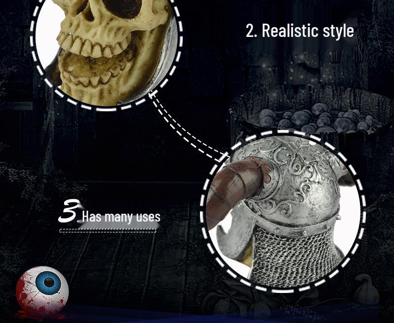 Halloween KTV & Escape Room Skull Decor: Big Horned Skull Props