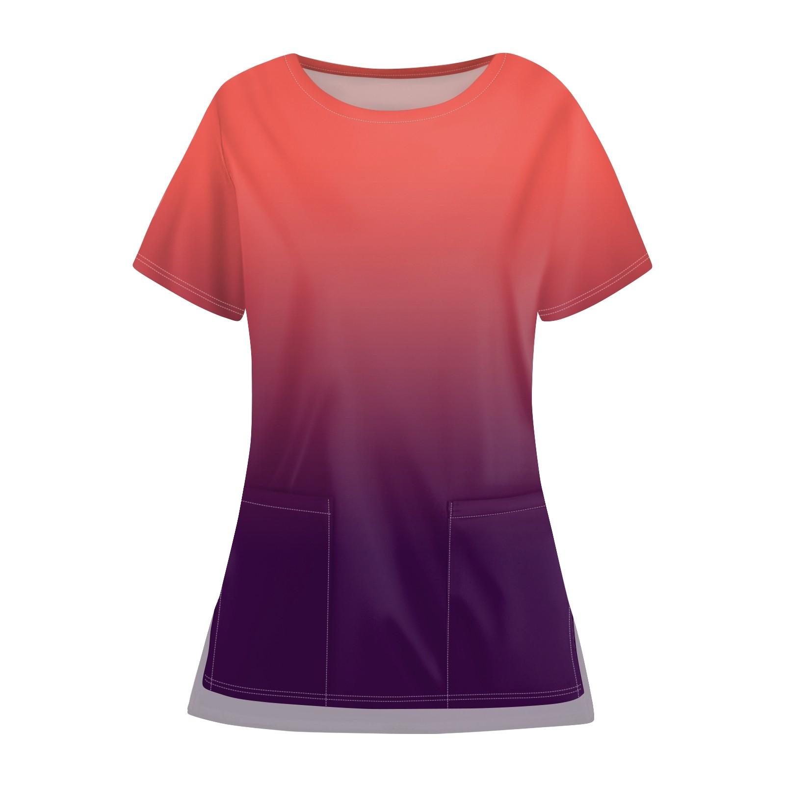 

Женские топы с короткими рукавами и принтом, карманы и круглый вырез, свободная повседневная футболка из дышащей ткани XXXXL