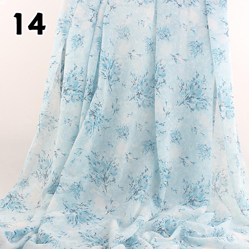1M 75D Retro Flower Chiffon Fabric Breathable Thin And Light Draped Fairy Designer Fabric For Diy Sewing Summer Dress Shirts