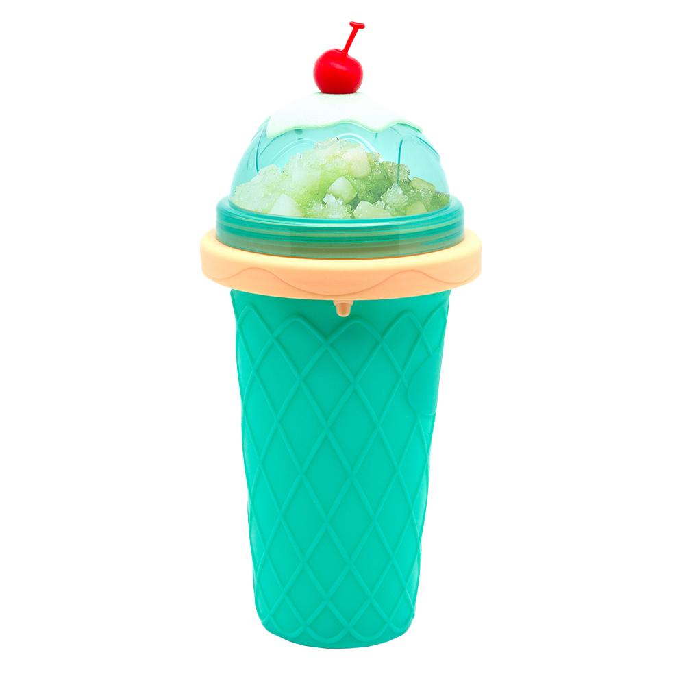 Smoothie Cups with Lids & Straws Homemade Squeeze DIY Slushy Cup Portable Frozen Slushie Cup for Kids, Family