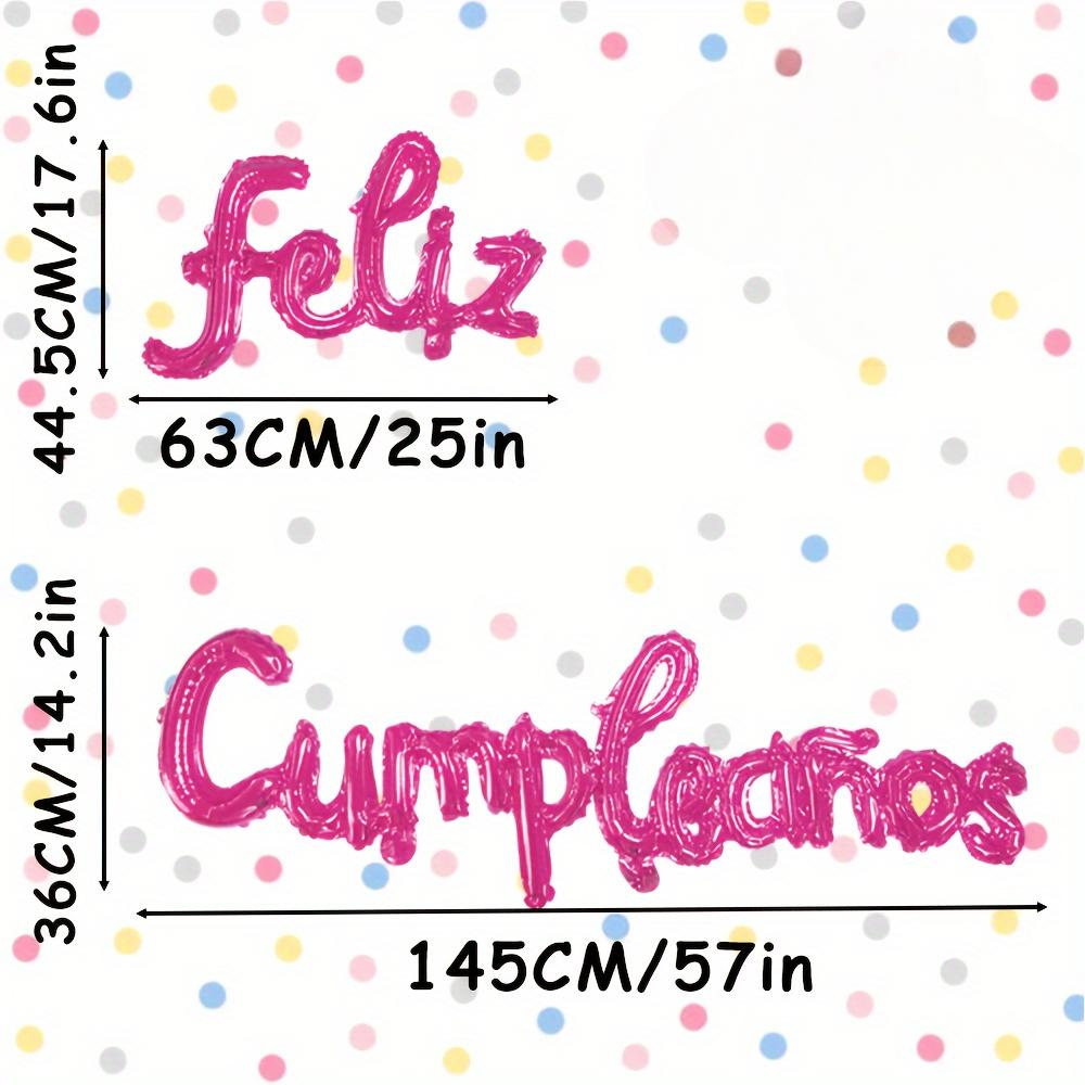 1 feliz cumpleanos Spanish Happy Birthday set Silver Gradient Color Royal Blue rose Gold Rose red suitable for birthday decorations and background