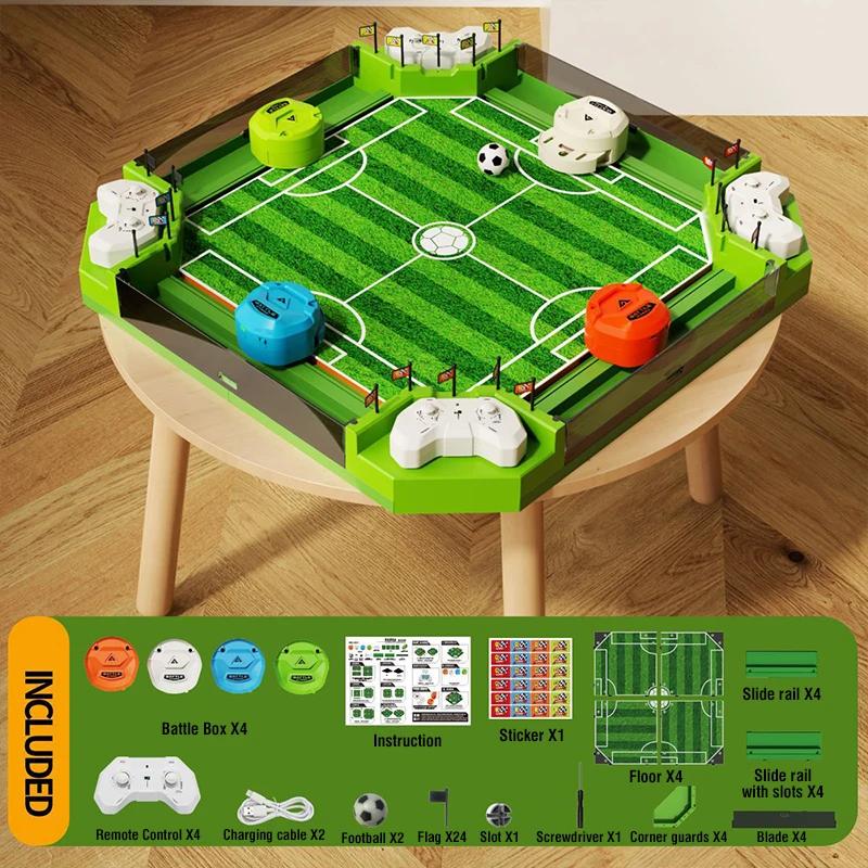 Four-Players Soccer Tabletop Interactive Game Remote Control Football Assembly Toy Mini Soccer Desktop Competition Sports Games зелёный