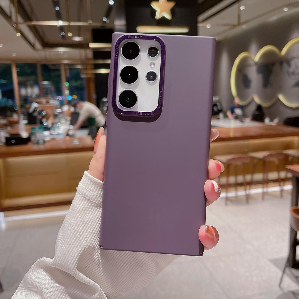 Applicable to Samsung S11ultra metal lens ring mobile phone case S11 solid color skin feeling PC matte S11 hard protective case