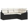 VidaXL Ensemble de salle à manger de jardin 4 pièces avec coussins en poly rattan noir 3355366