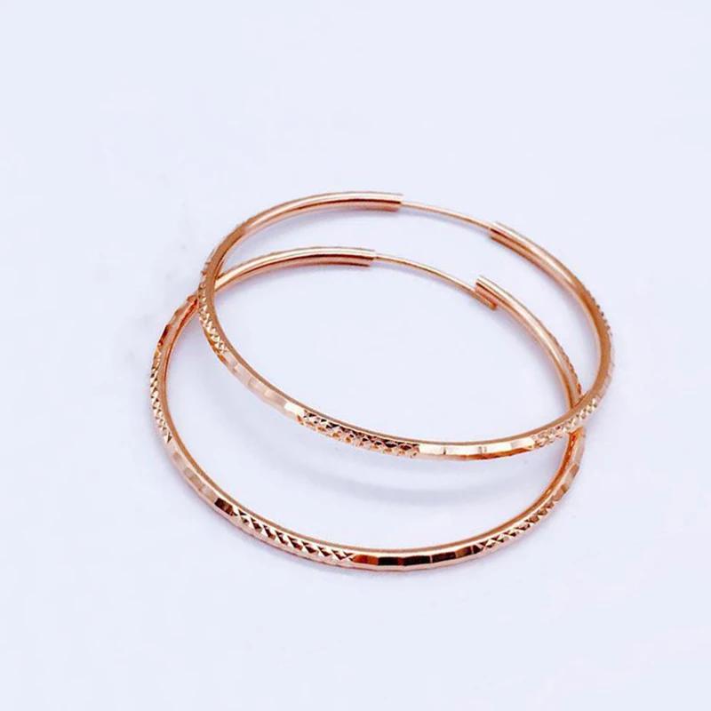 

Модные серьги-шармы для женщин Классический преувеличенный гламур Большие серьги-кольца Банкет Медь с покрытием из розового золота Циркон