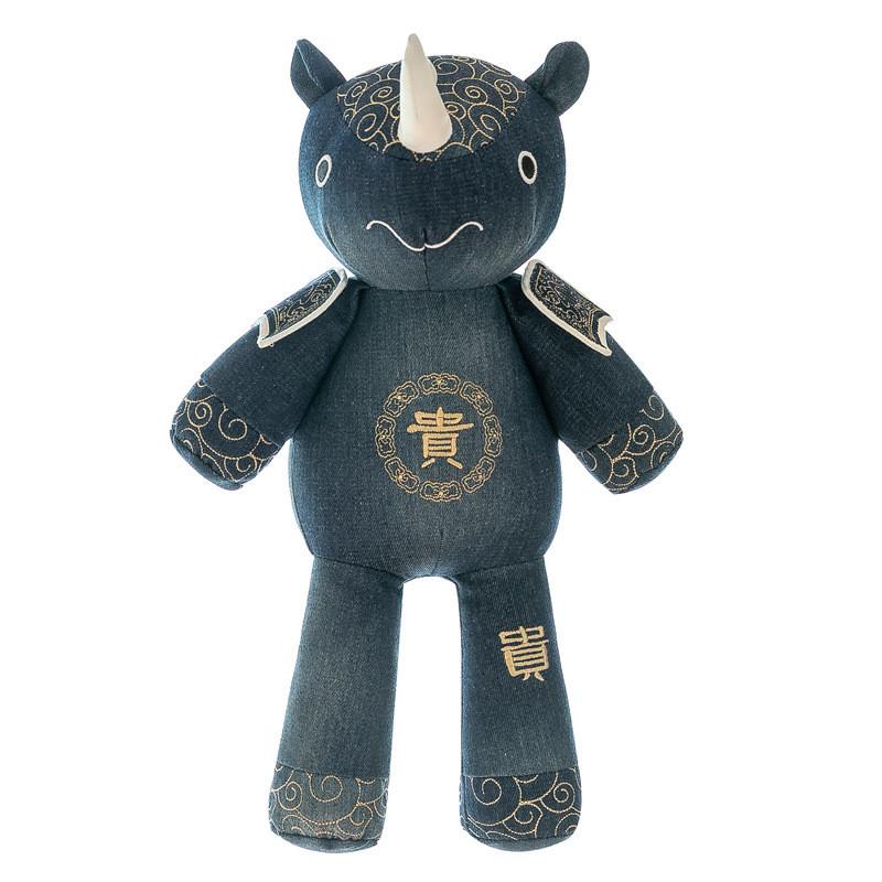 

Plush Toy Rhino Cute Cartoon Stuffed Wild Animal Girls Children Gifts Dolls 40cm