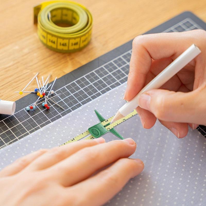 5-w-1 Linijka do szwów Miernik do patchworku Pikowania Linijka krawiecka Aluminiowo-plastikowy suwakowy miernik Pomocnik do rozmiarów Dropshipping