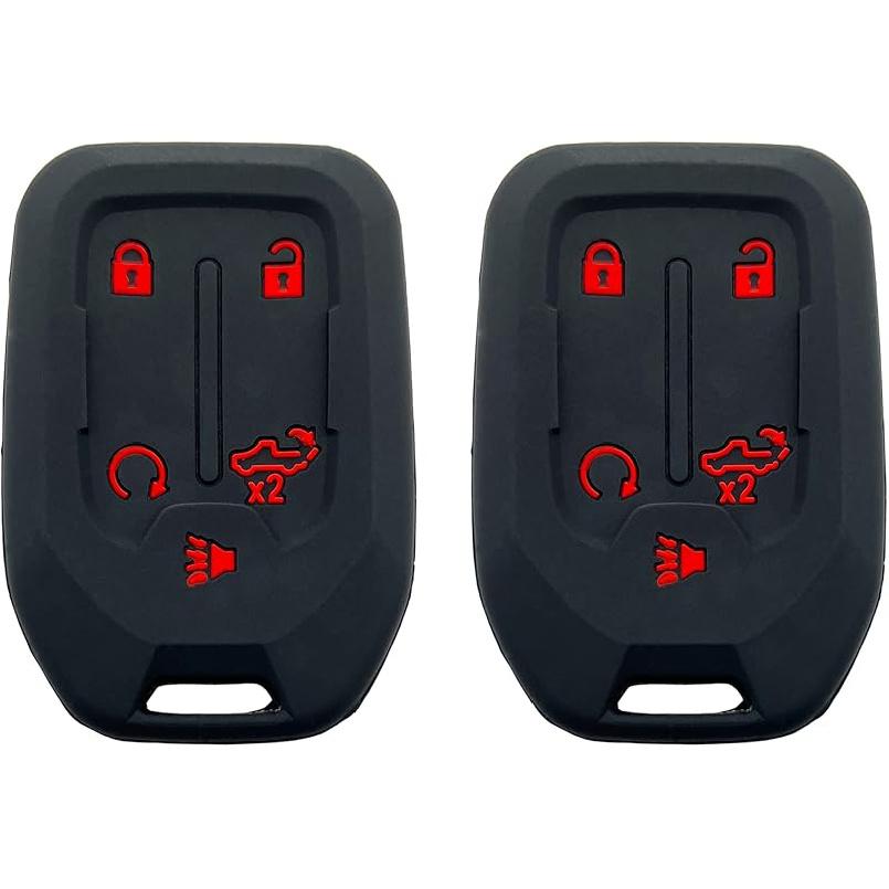 Smart Key Fob Cover Case Fit for Chevrolet Chevy Silverado and GMC Sierra 1500 2500HD 3500HD Accessories Keyless Entry Remote Control Car Key Fob
