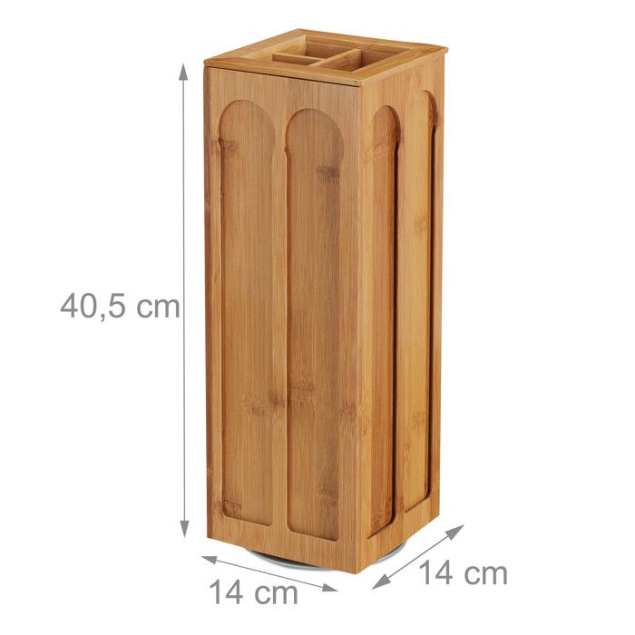 Distributeur de capsules - Relaxdays - Rotatif - Bambou - 40,5x14x14 cm - 8 rangs