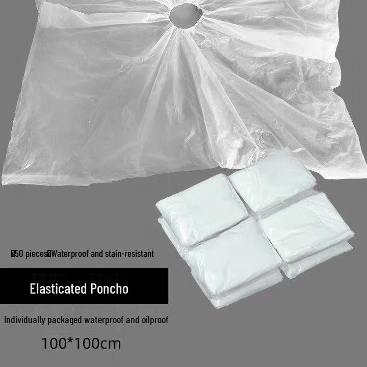 Einweg-Frisierumhang aus Kunststoff mit elastischem Halsausschnitt