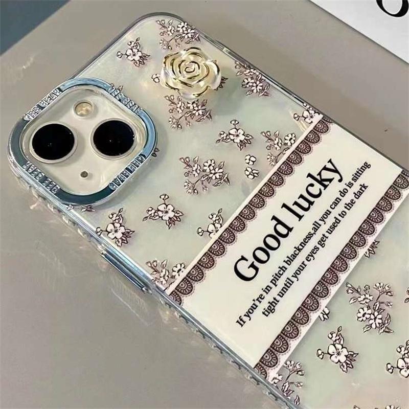 Módní galvanizovaný matný květinový kryt na telefon pro iPhone 15 14 13 12 11 Pro Max IMD nárazuvzdorný kryt