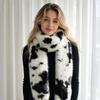 Leopard Print Faux Fur Scarf Double-Sided Long Scarf New Neck Scarf  Women Girl