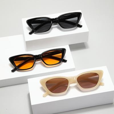 Lunettes de soleil œil de chat pour femmes, sens avancé de la protection UV, lunettes de soleil rétro pour visage fin pour hommes