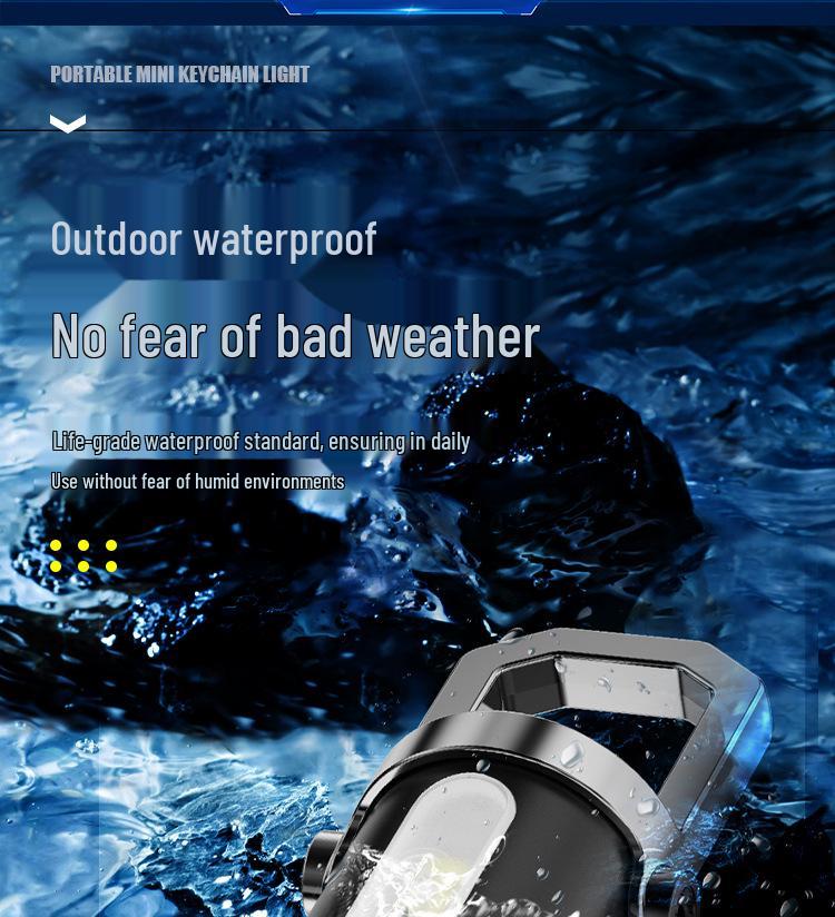 Compact Waist-Hanging Keychain Flashlight: Multifunctional, Rechargeable, Waterproof for Everyday and Outdoor Use