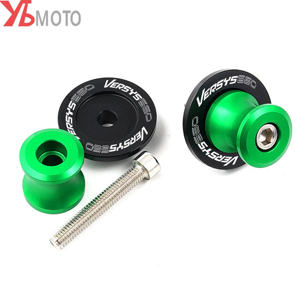 Logo For Kawasaki Versys650 VERSYS 650 2015 2016-  2022 Motorcycle Accessories M8 Swingarm Spools Slider Stand Screw