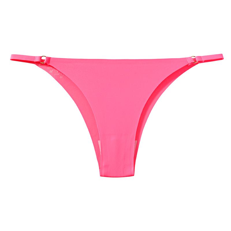 CINOON Seksowne Damskie Figi Stringi z Jedwabiu Lodowego Bezszwowe Jednokolorowe Niskie Majtki Styl Czystego Pożądania Niewidoczne Oddychające T-Back Majtki