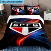 3pcs Paulo Fc Emblem Printed Bedding Set Duvet Cover Closure Includes 1 Duvet Cover & 2 Pillowcases Bedding Sets Home Decor Gifts