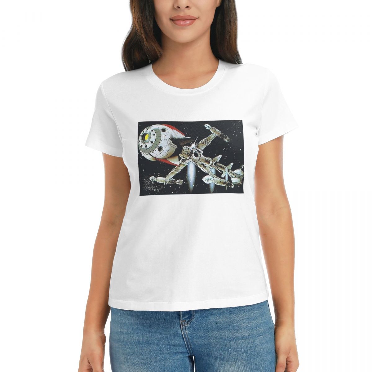

Women TShirt Comet Crew Accessories Captain Future Summer Short Sleeve Tees Round Neck Cotton T Shirts Clothes Tops Streetwear S