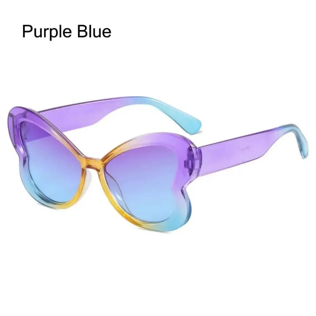 Trendy Party Large Frame Women Sunglasses Dopamine Butterfly Colorful Sunglasses Hip-hop Uv400 Sunscreen Full Frame Sunglasses