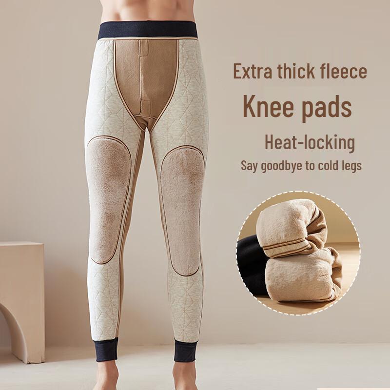 Gujin Men's 100% Wool Extra Thick Thermal Pants