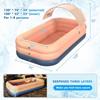 Inflatable Swimming Pool with Canopy,Extra Large Blow Up Family Pool with Batteries Unplugged Built-in Pump for Outdoor Garden