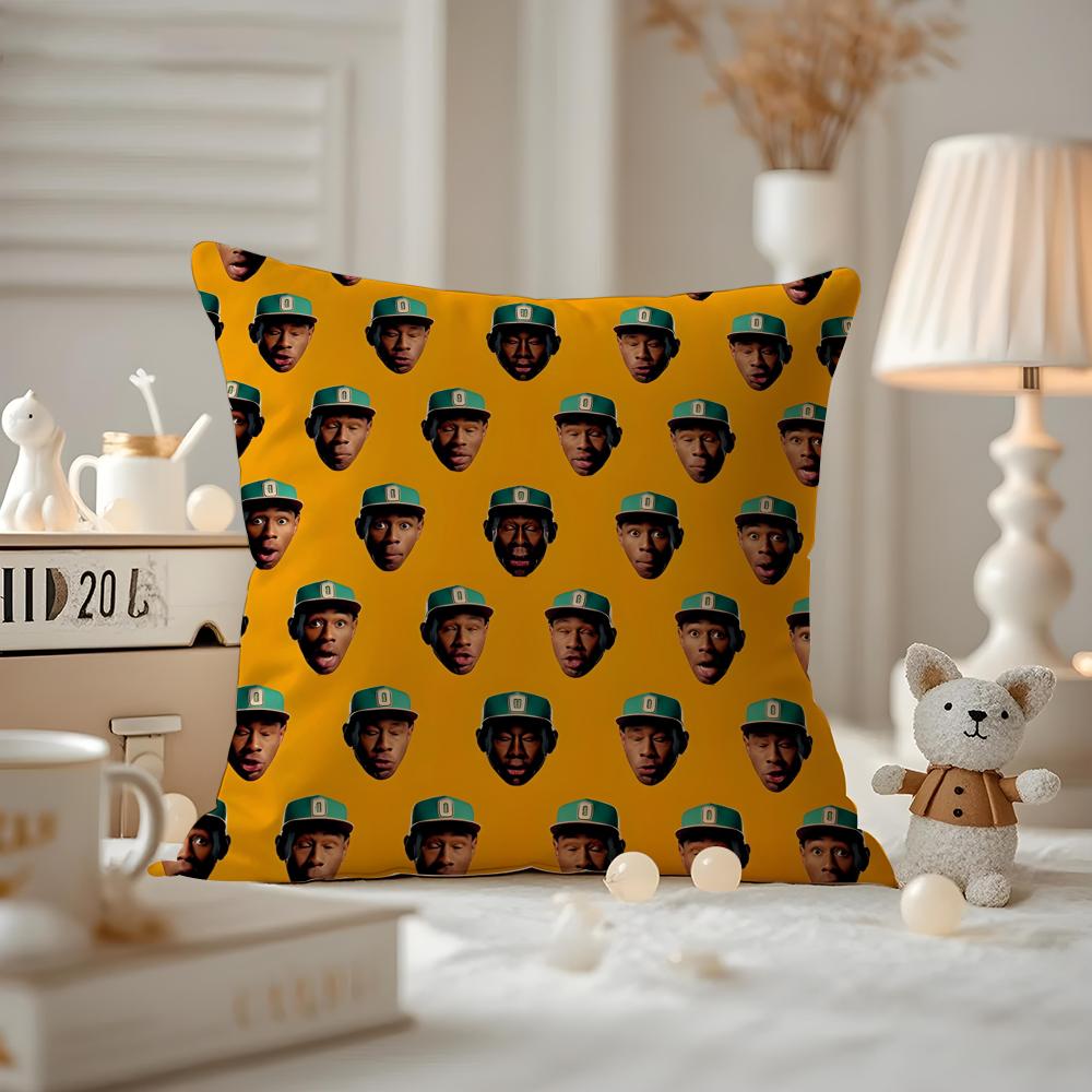Cushion Cover Pattern Printed Pillowcase For Living Room Sofa Cushion Cover & Bedroom Decor T-Tyler The Creator Rapper